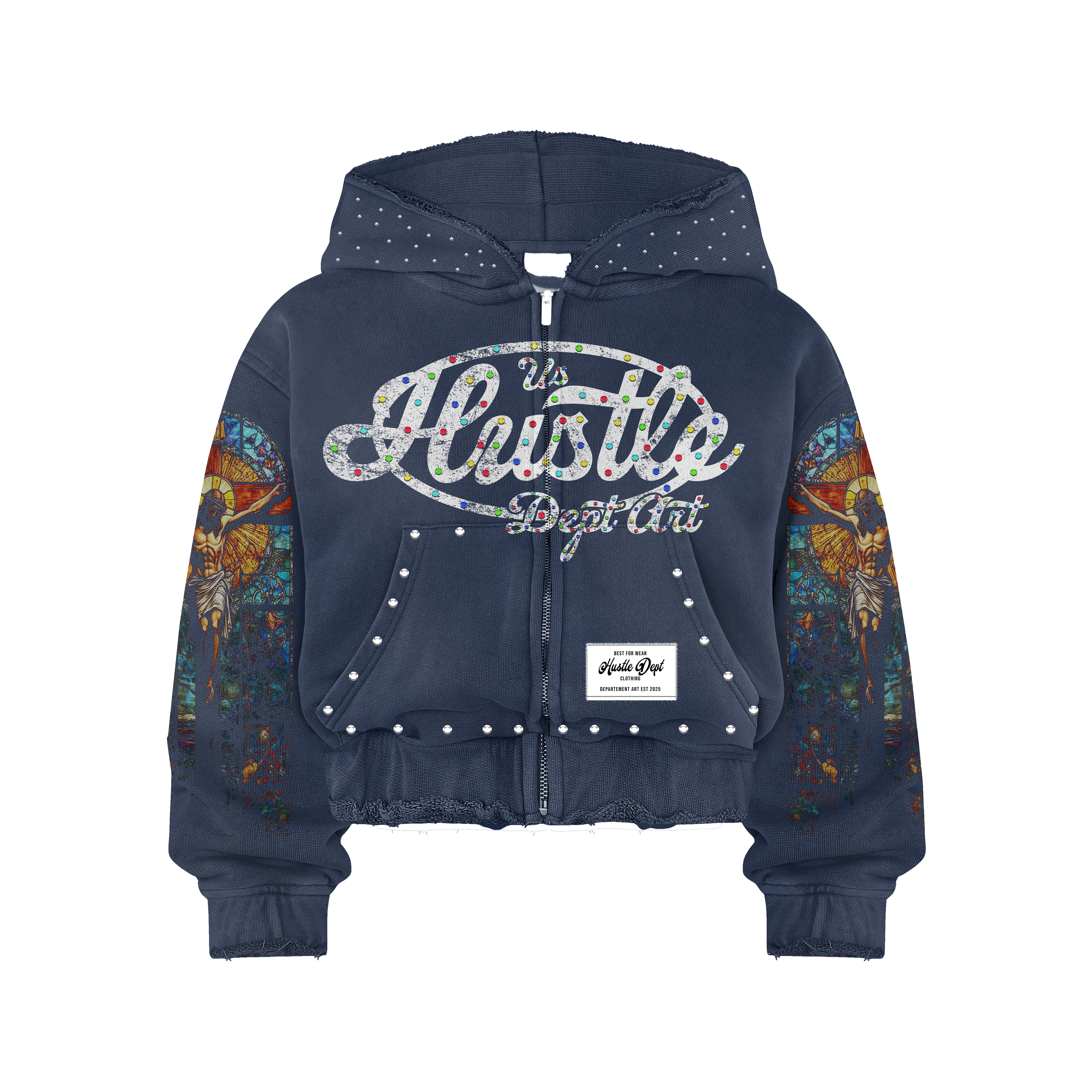Hustle Zip Up Over Sized Hoodie